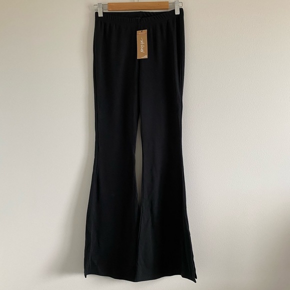 Nasty Gal Ribbed Pants Size 4 Black - Picture 1 of 9